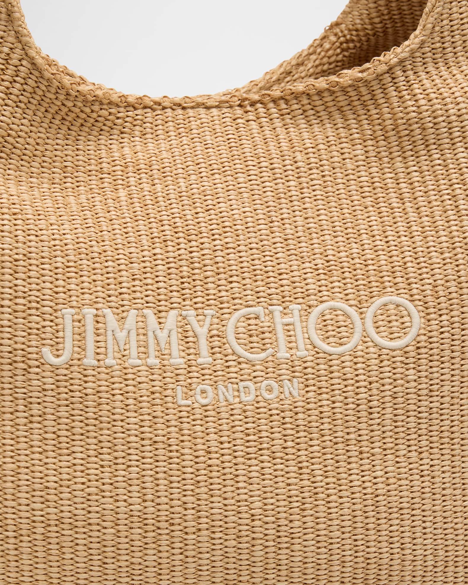 Beach Logo-Embroidered Raffia Hobo Bag Product Image