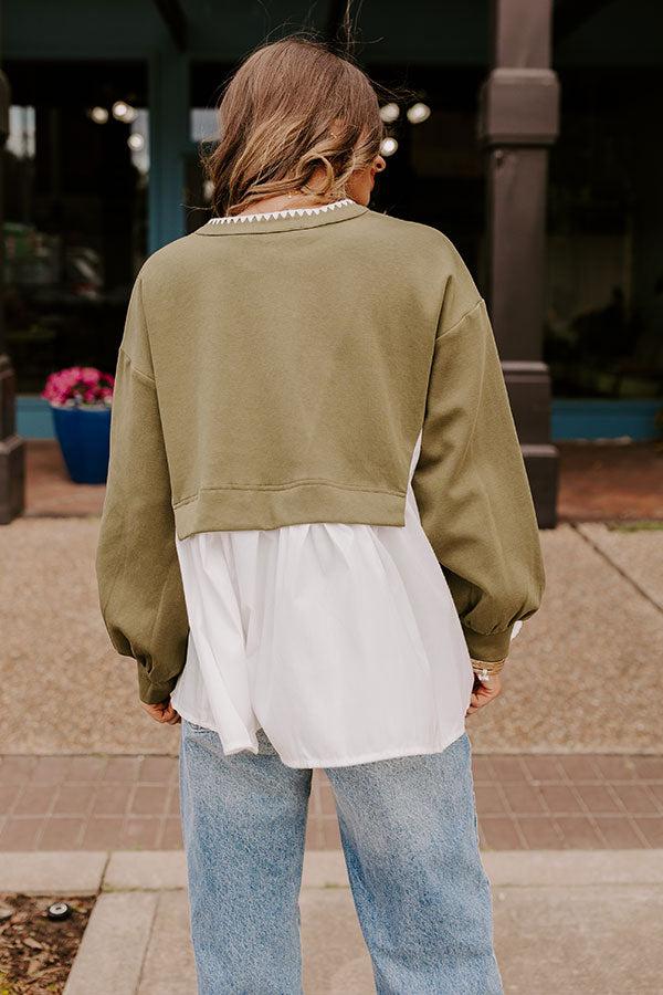 Sweet Whispers Shift Top in Olive Product Image