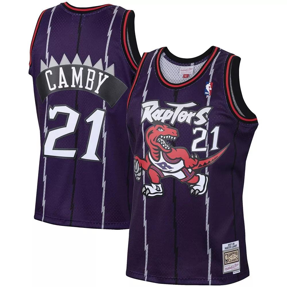 Men's Mitchell & Ness Marcus Camby Purple Toronto Raptors 2001/02 Hardwood Classics Swingman Jersey, Size: Small, Rpt Purple Product Image