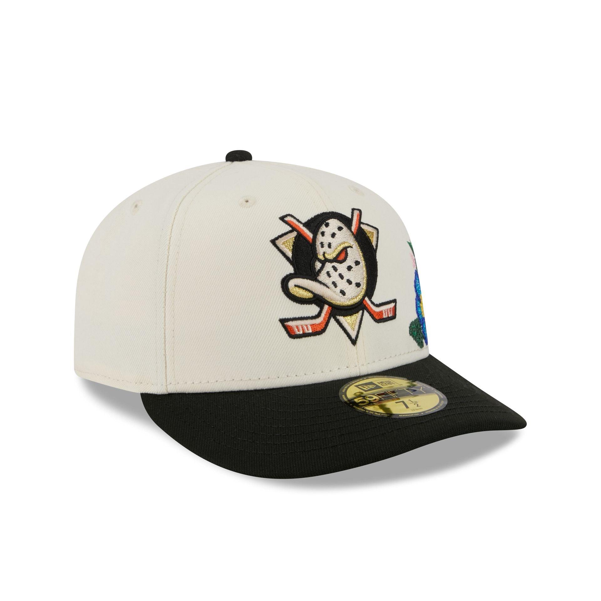Anaheim Ducks Tonal Florals White 59FIFTY Fitted Hat Male Product Image