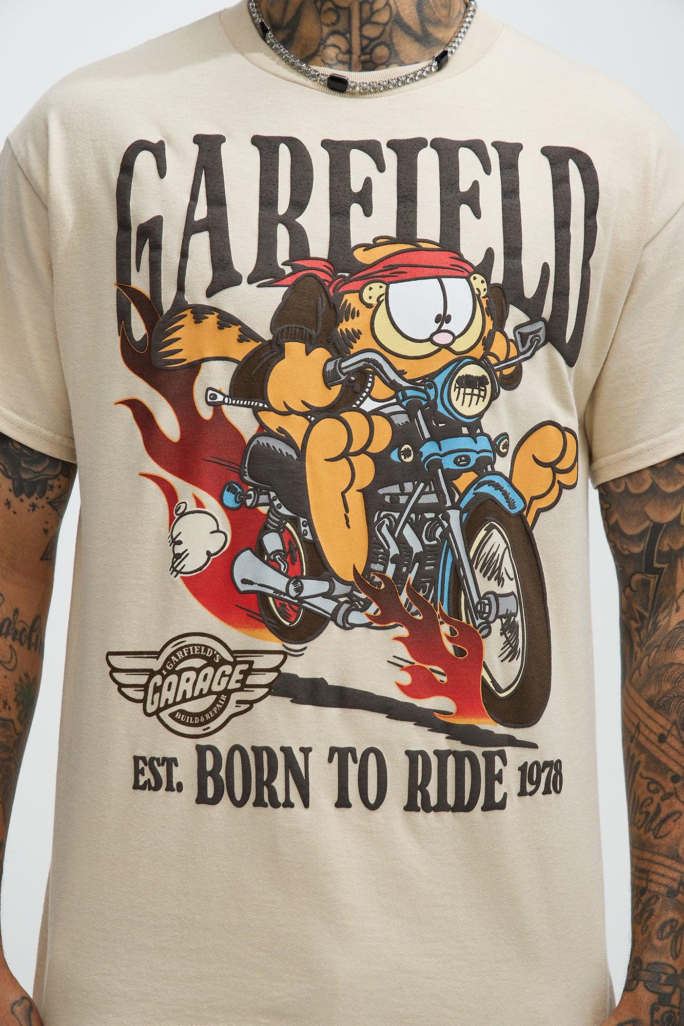 Garfield Born To Ride Short Sleeve Tee - Sand Product Image
