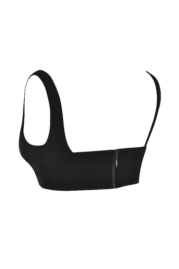 Luciana  black pleated bandeau top Product Image