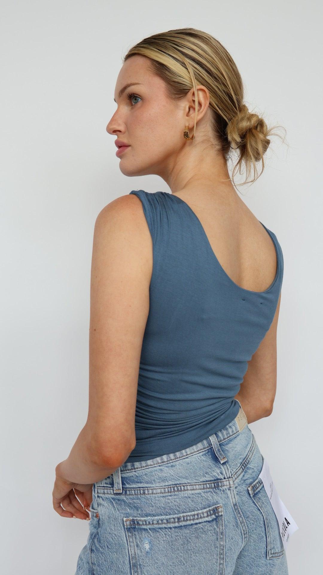 Sculpted Shirred Boat Neck Top Product Image