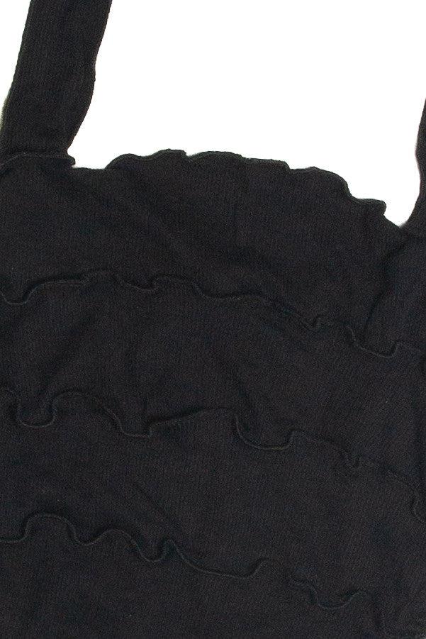 Black Tiered Crop Tank Product Image