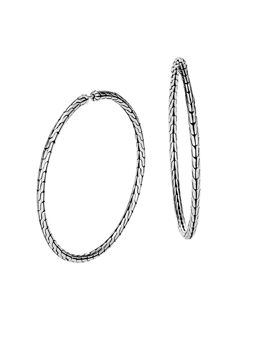 John Hardy Sterling Silver Classic Chain Large Hoop Earrings Product Image