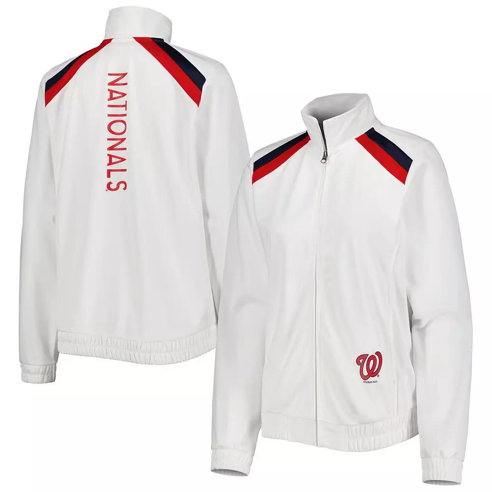 Women's G-III 4Her by Carl Banks White Washington Nationals Red Flag Full-Zip Track Jacket,  Product Image