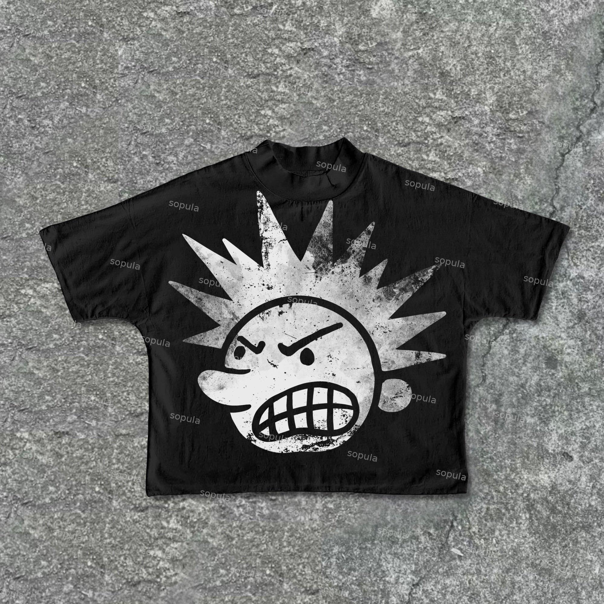 Casual The Brain Explodes Print Cotton Cropped T-Shirts Product Image