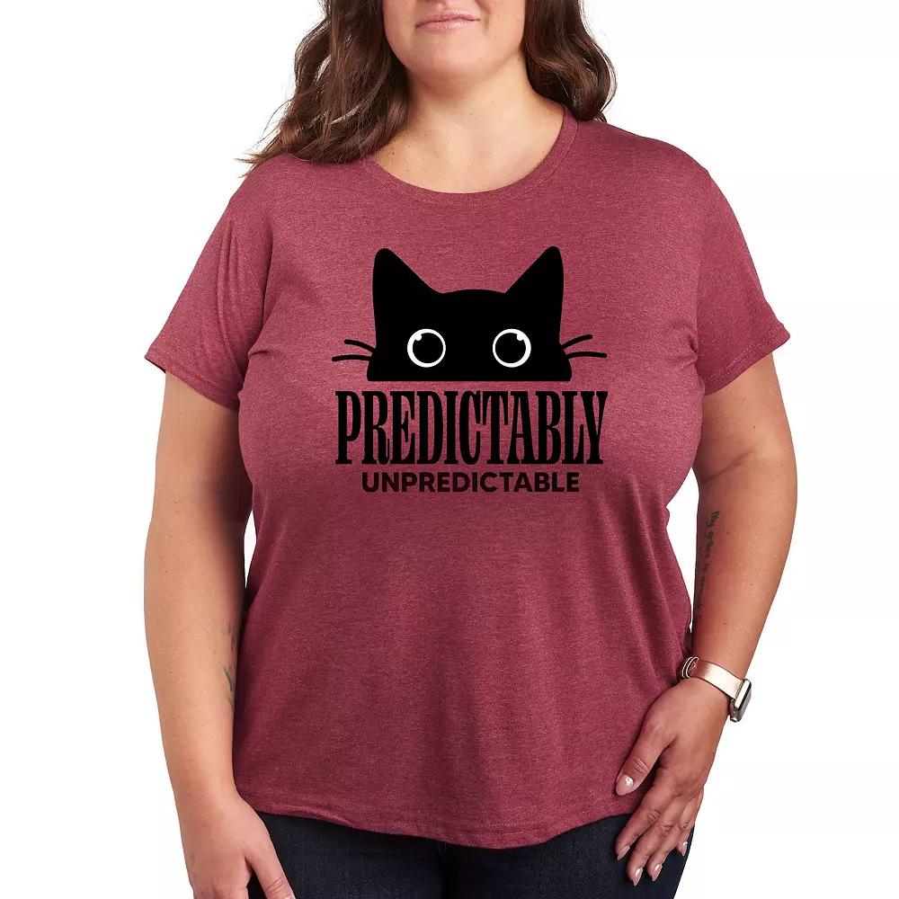 Women's Predictably Unpredictable Cat Graphic Tee, Girl's,  Product Image