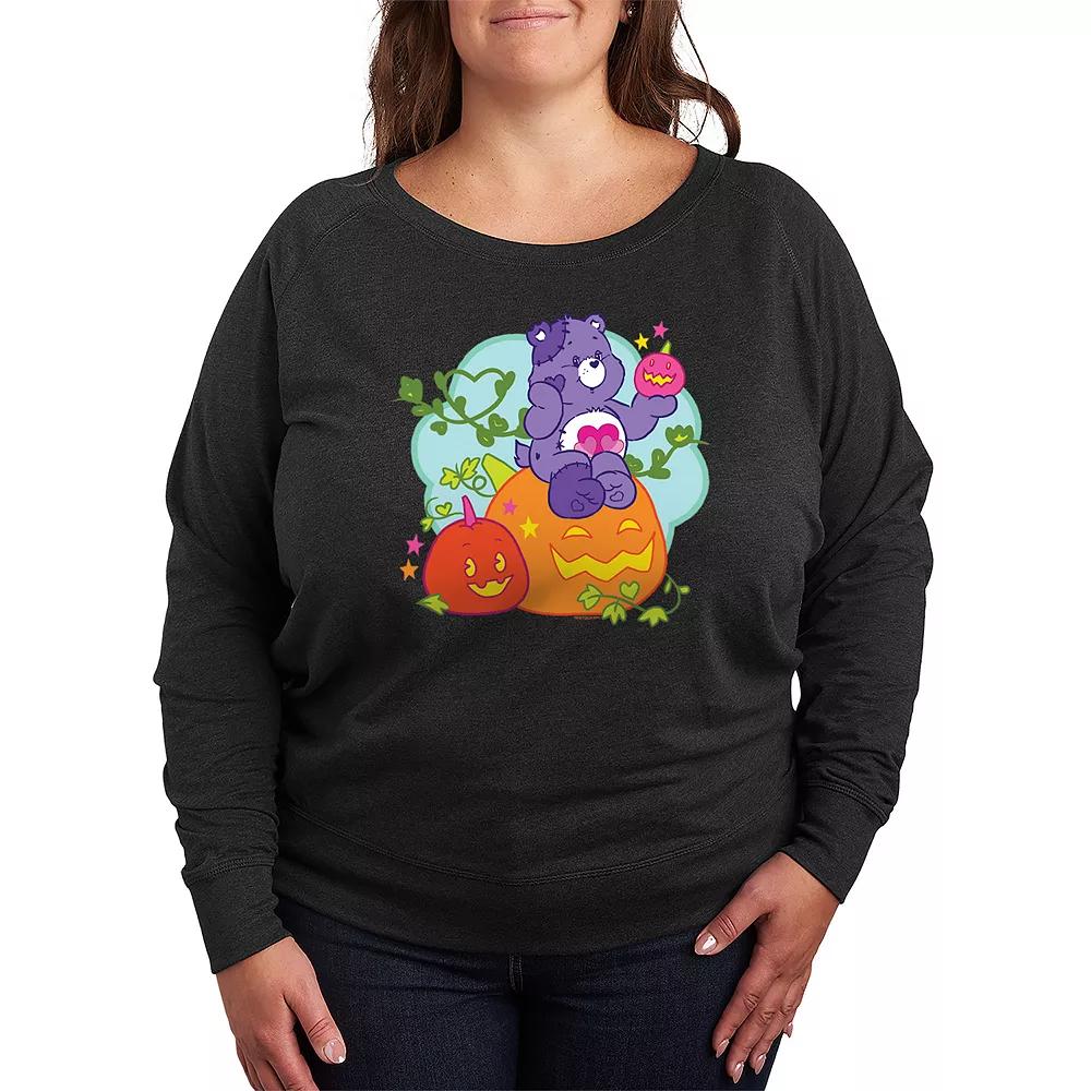 Plus Size Care Bears Halloween Pumpkin French Terry Long Sleeve Tee, Women's, Size: 1XL, Heather Grey Product Image