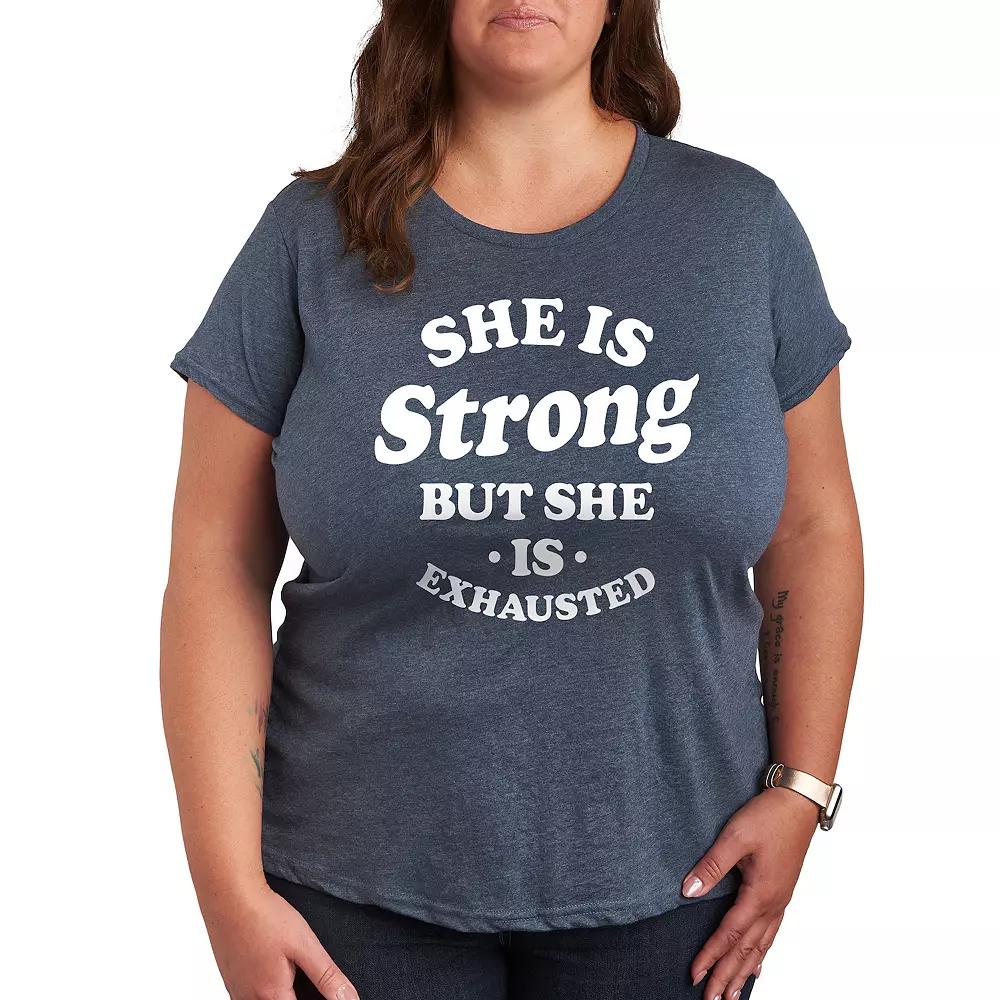 Women's She Is Strong She Is Exhausted Graphic Tee, Girl's,  Product Image