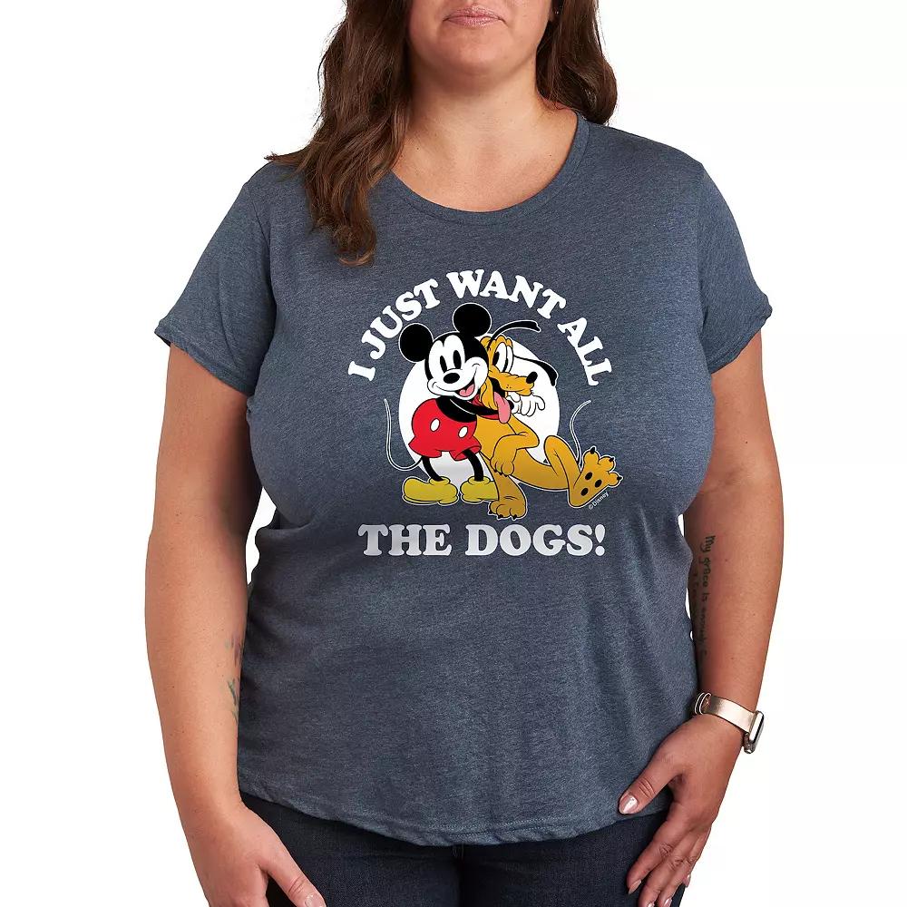 Disney's Mickey Mouse & Pluto Plus Just Want All Dogs Graphic Tee, Women's,  Product Image