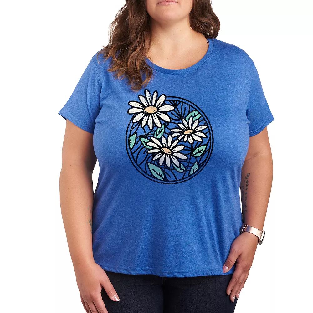 Plus Wildflower Circle Graphic Tee, Women's,  Product Image