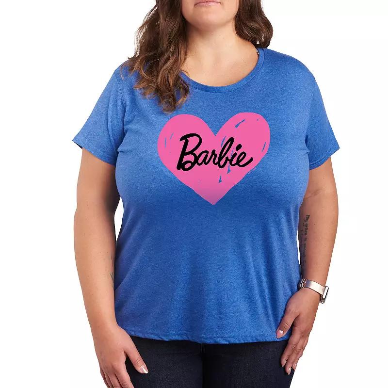 Plus Barbie® Hand Painted Heart Logo Graphic Tee, Women's,  Product Image
