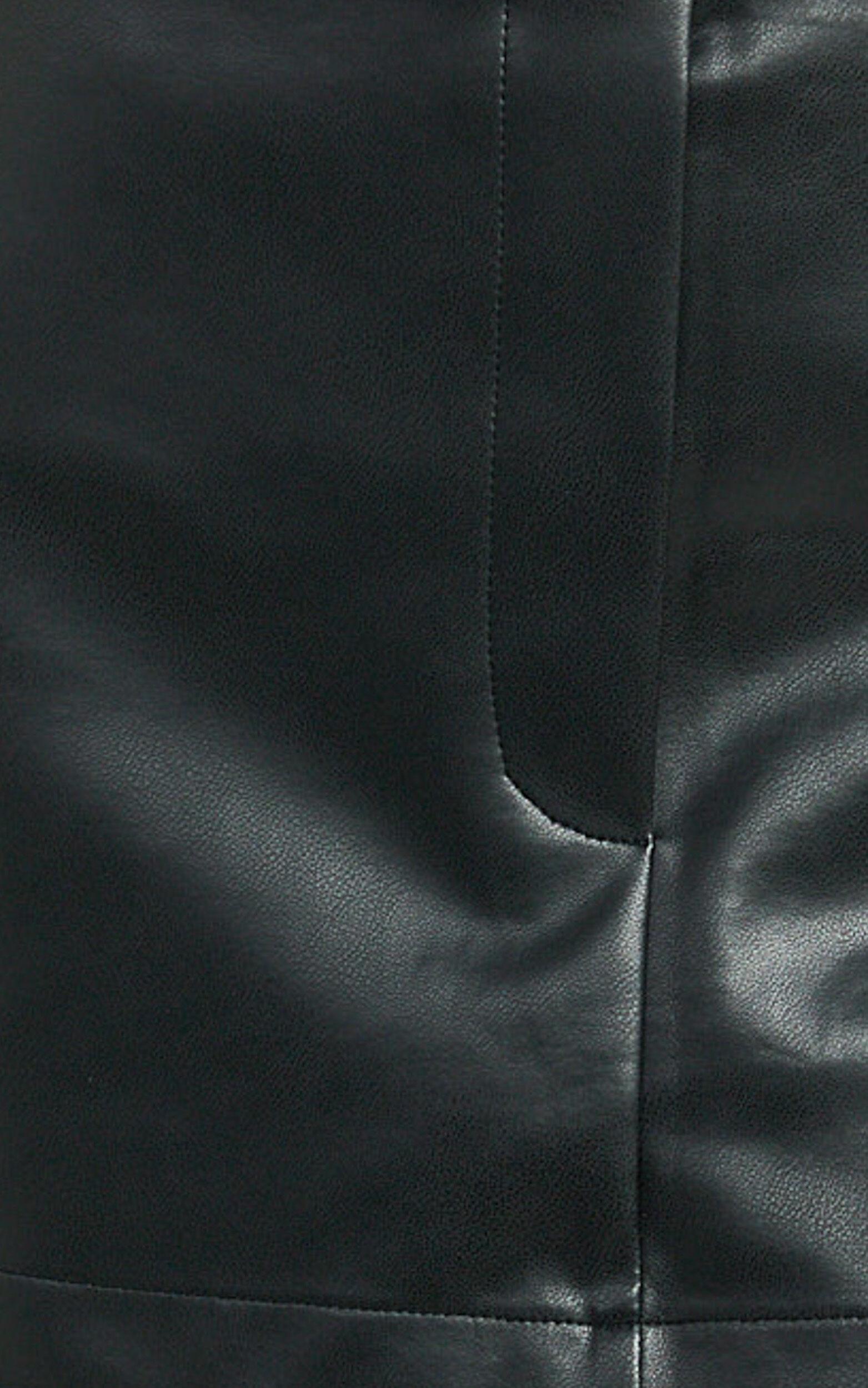 Heather Skort - Low Waisted Faux Leather Micro Skort in Black Product Image