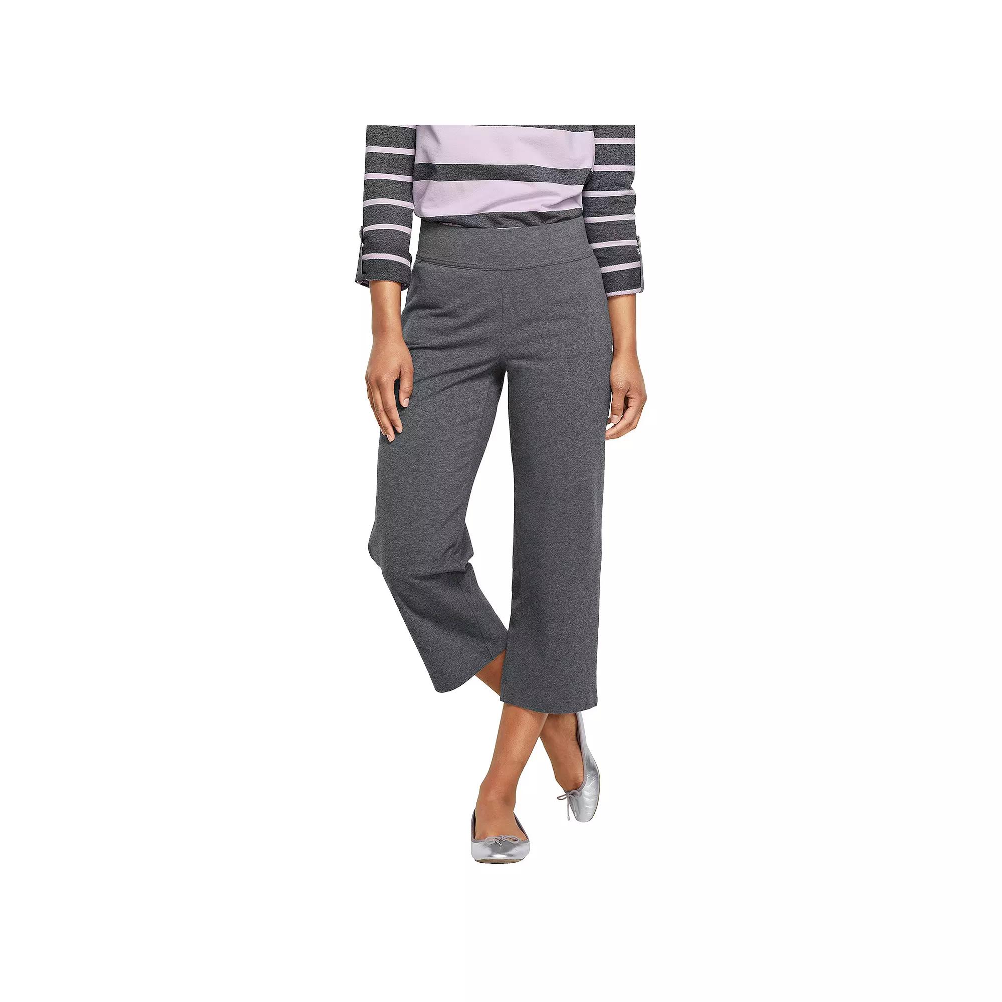 Petite Lands' End Starfish Straight-Leg Pull-On Crop Pants, Women's,  Product Image