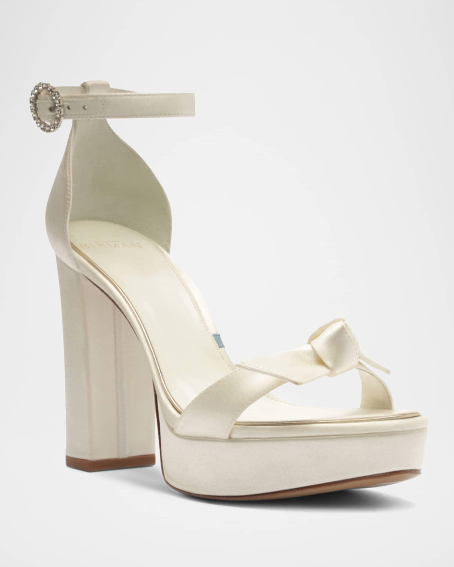Clarita Satin Platform Block-Heel Sandals  Product Image