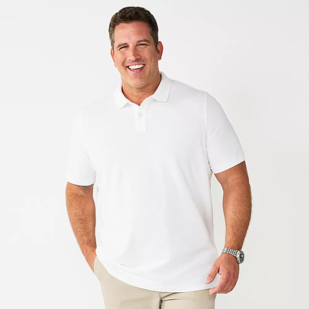 Big & Tall Sonoma Goods For Life® Pique Polo, Men's, Size: XXL Tall, Modern White Product Image