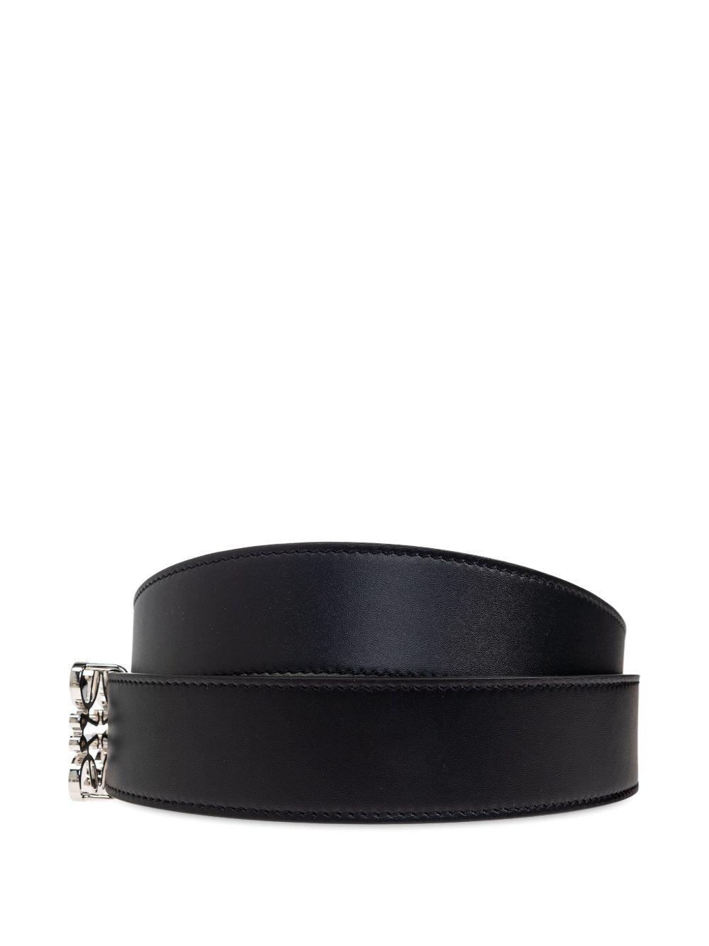 Anagram-buckle leather belt Product Image