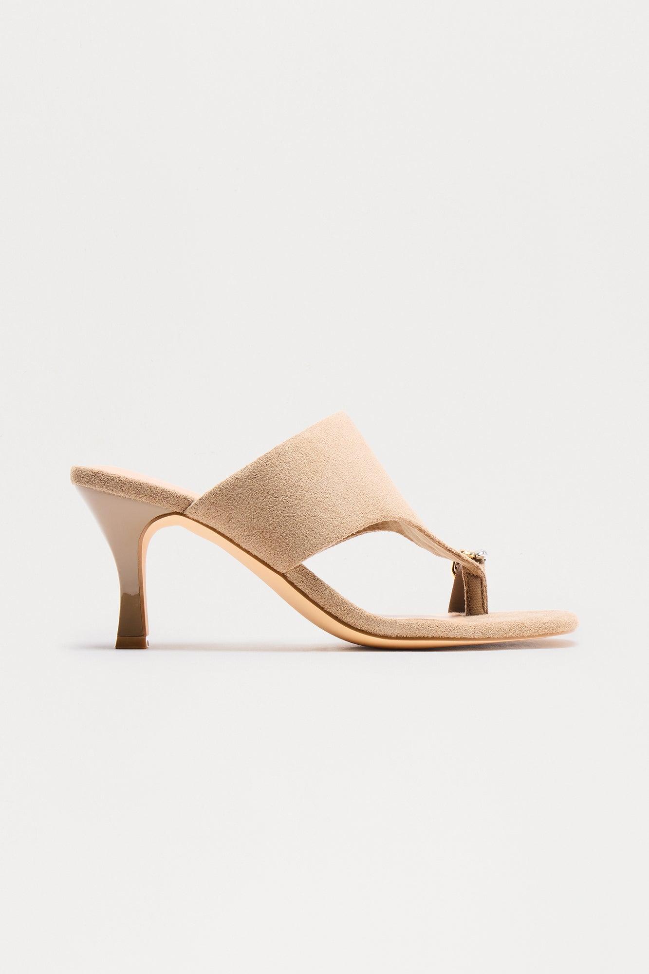 Tayson Toe Ring Mules - Taupe Product Image