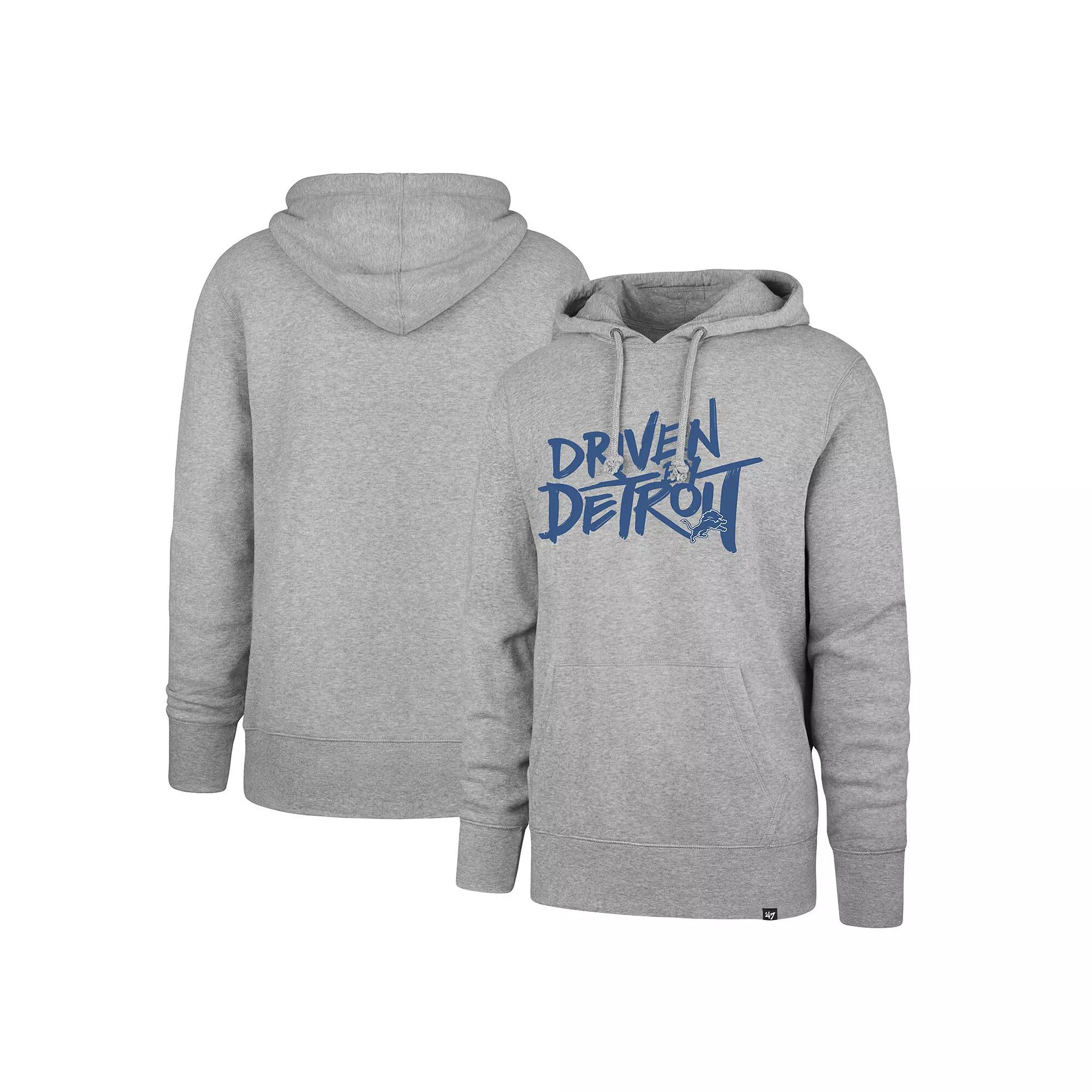 Men's '47 Gray Detroit Lions Driven by Detroit Pullover Hoodie, Size: Small, Grey Product Image