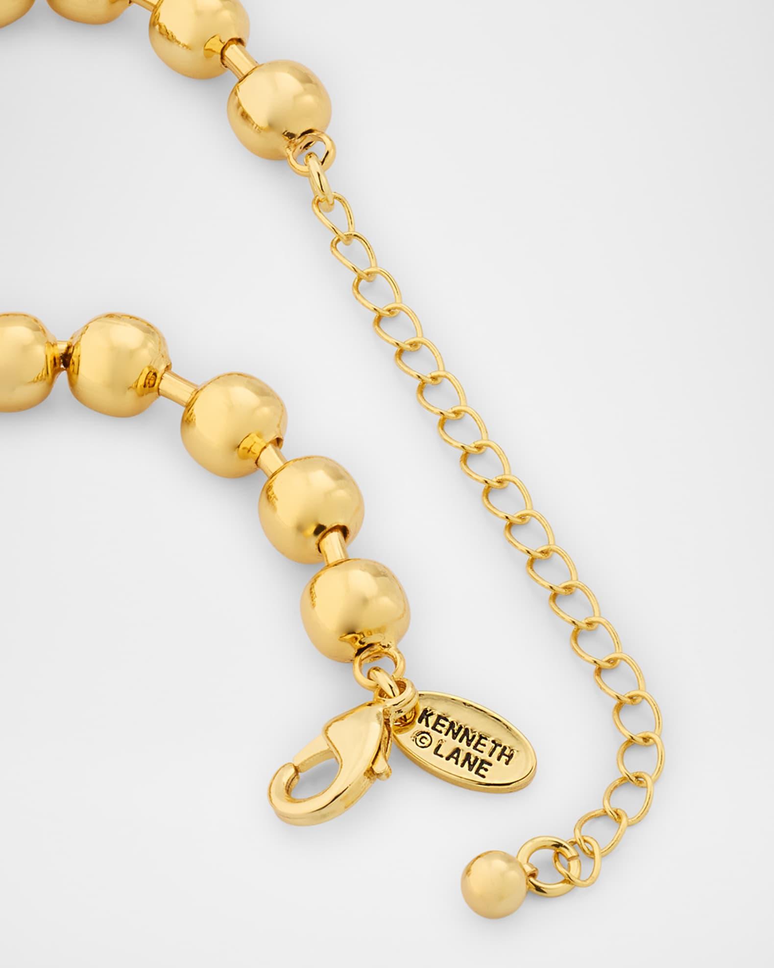 Clear Heart Pendant on Golden Ball Chain Necklace Product Image