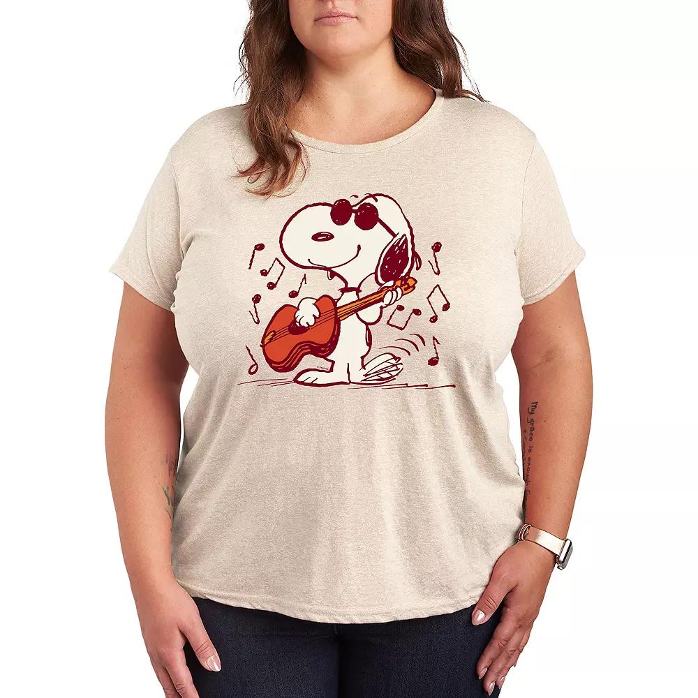 Plus Peanuts Snoopy Joe Cool Guitar Graphic Tee, Women's,  Product Image