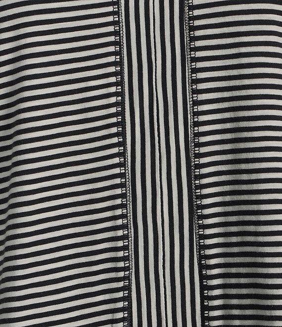 Westbound Stripe Print Short Sleeve V-Neck Top Product Image