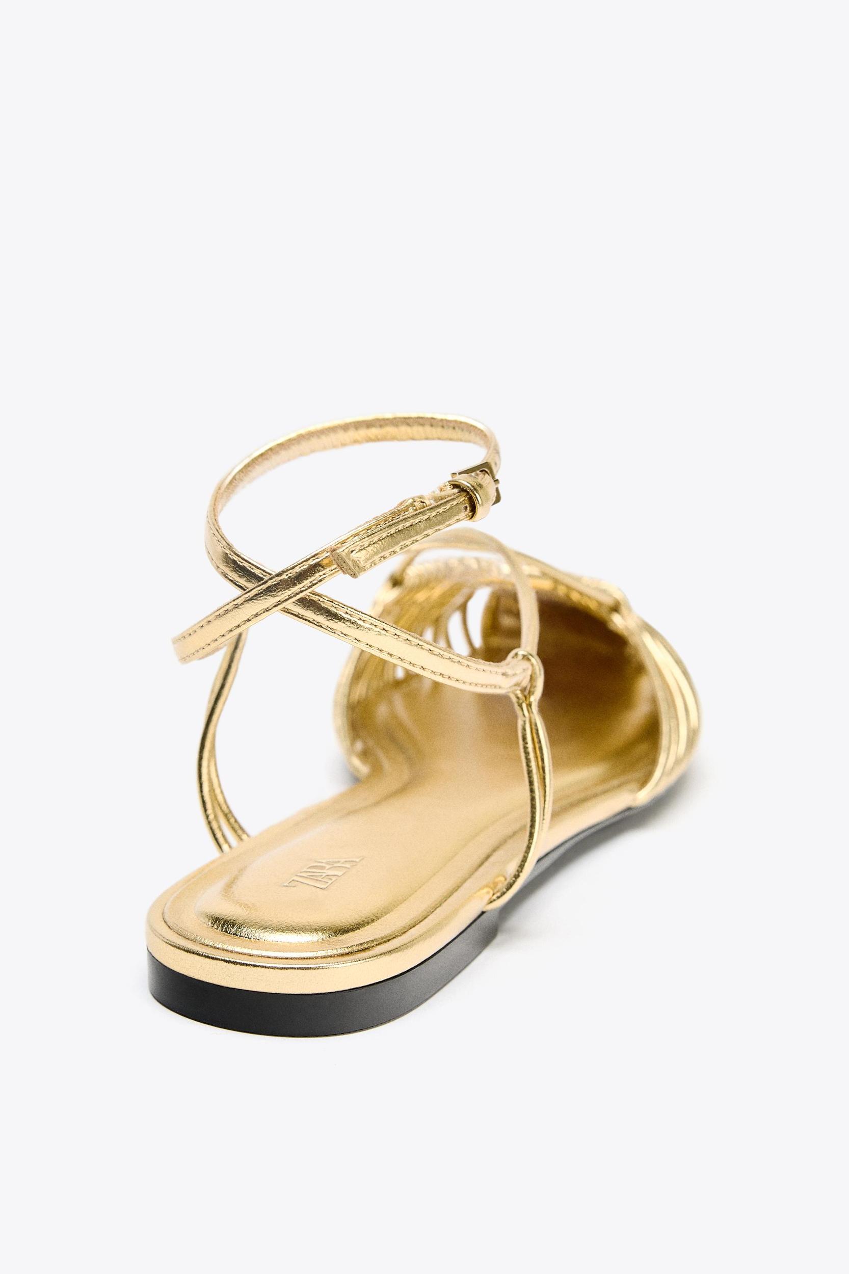 METALLIC STRAPPY FISHERMAN SANDALS Product Image