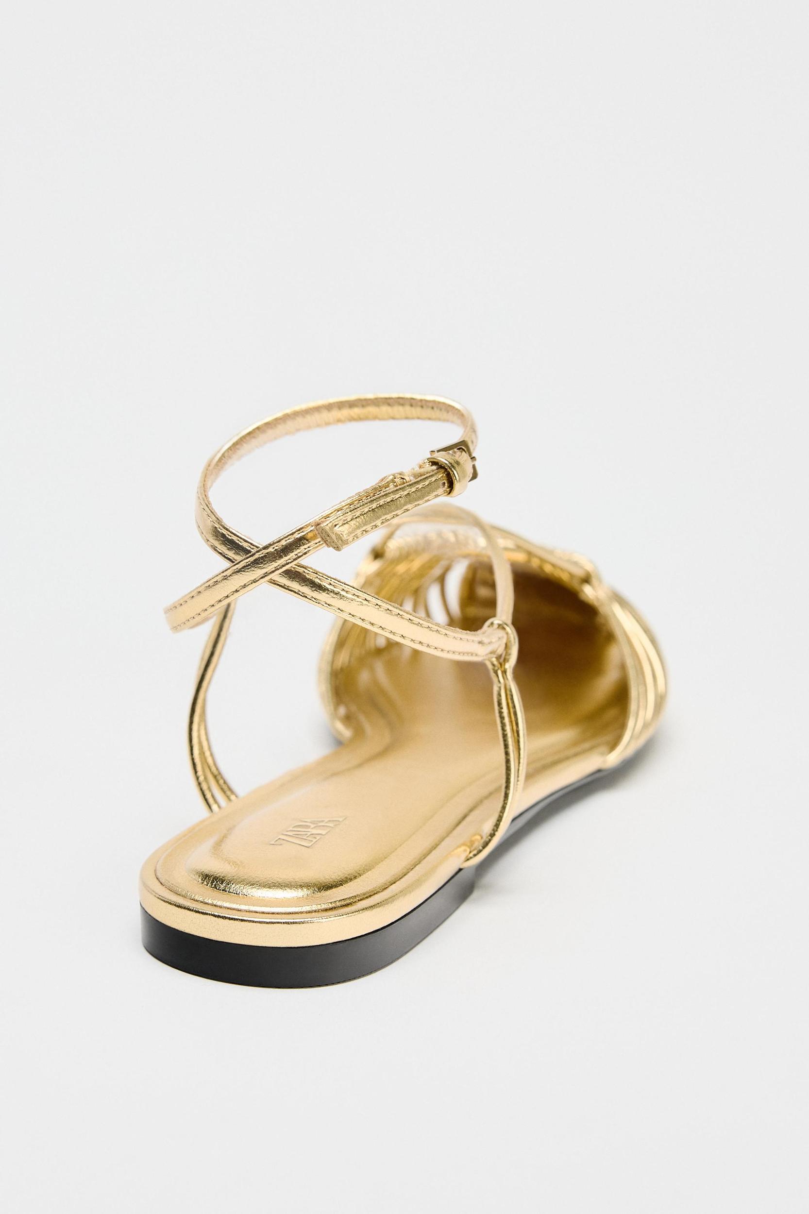 METALLIC STRAPPY FISHERMAN SANDALS Product Image