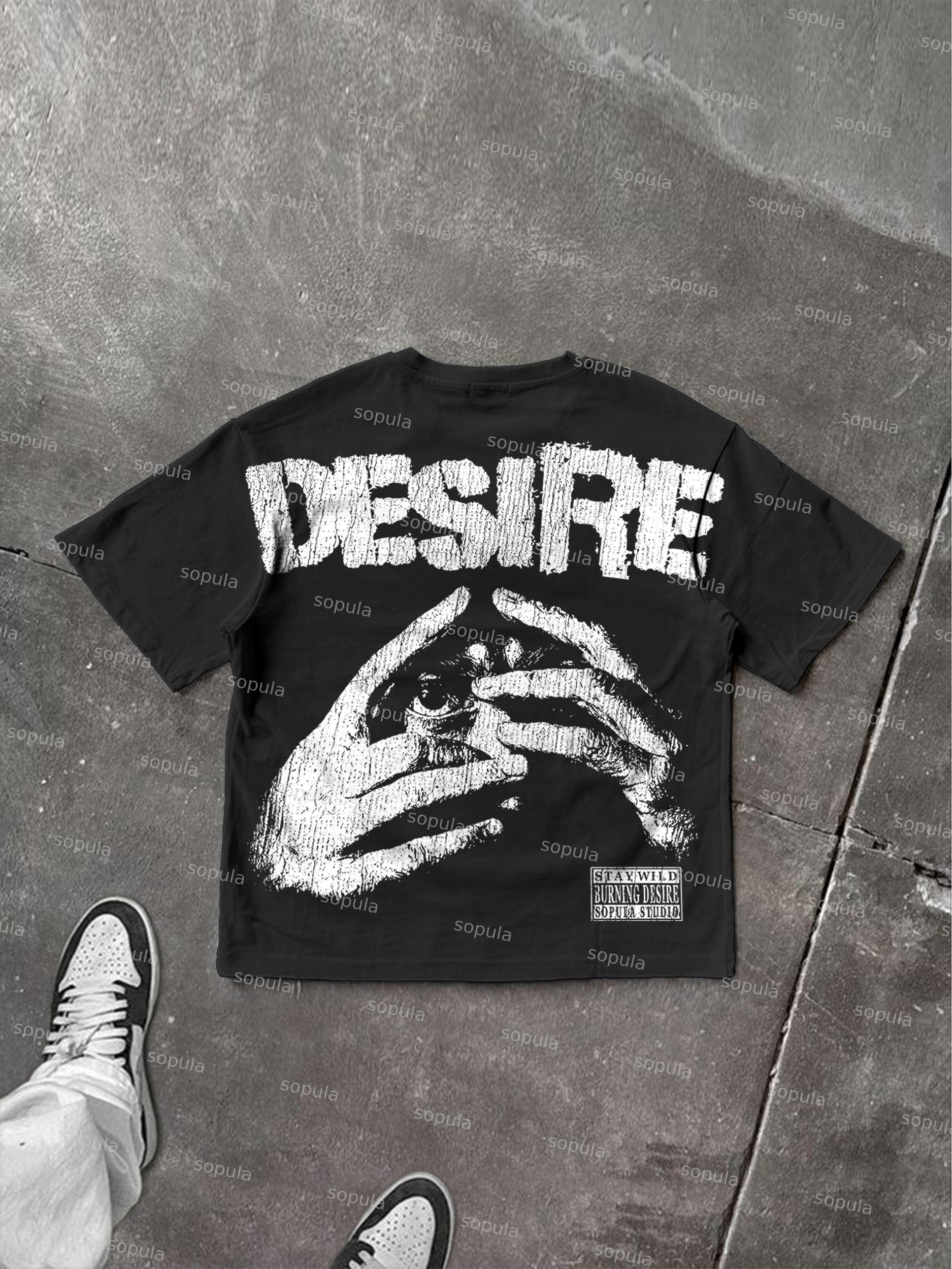 Sopula Desire Abstract Portrait Print Cotton T-shirt Product Image