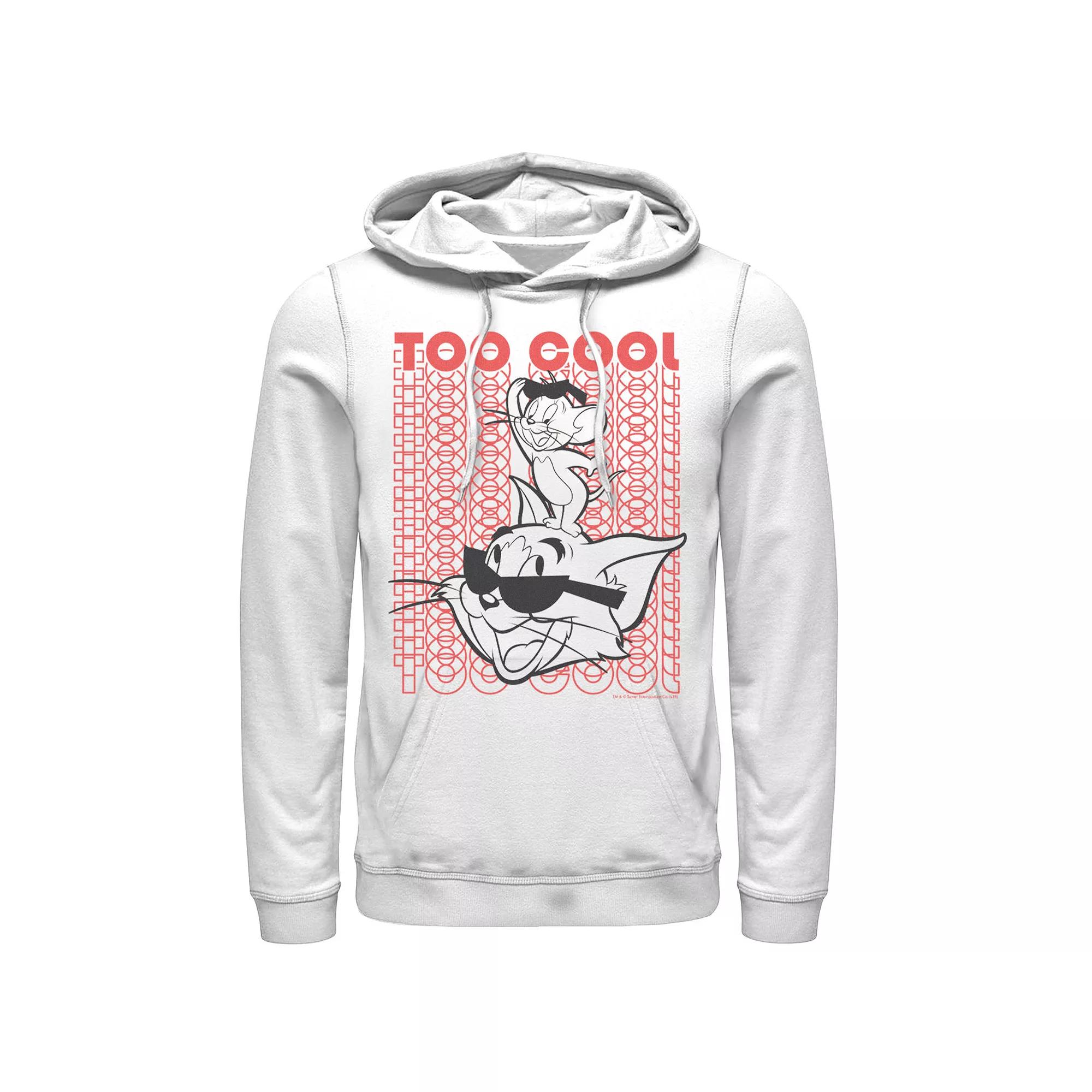 Men's Tom And Jerry Too Cool Word Stack Portrait Hoodie,  Product Image