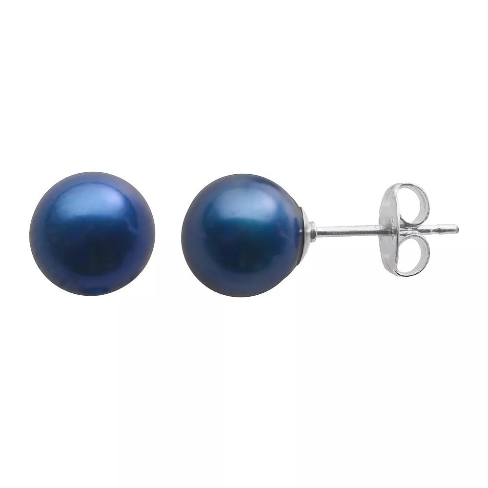 PearLustre by Imperial Dyed Freshwater Cultured Pearl Sterling Silver Stud Earrings, Women's, Blue Blue Product Image