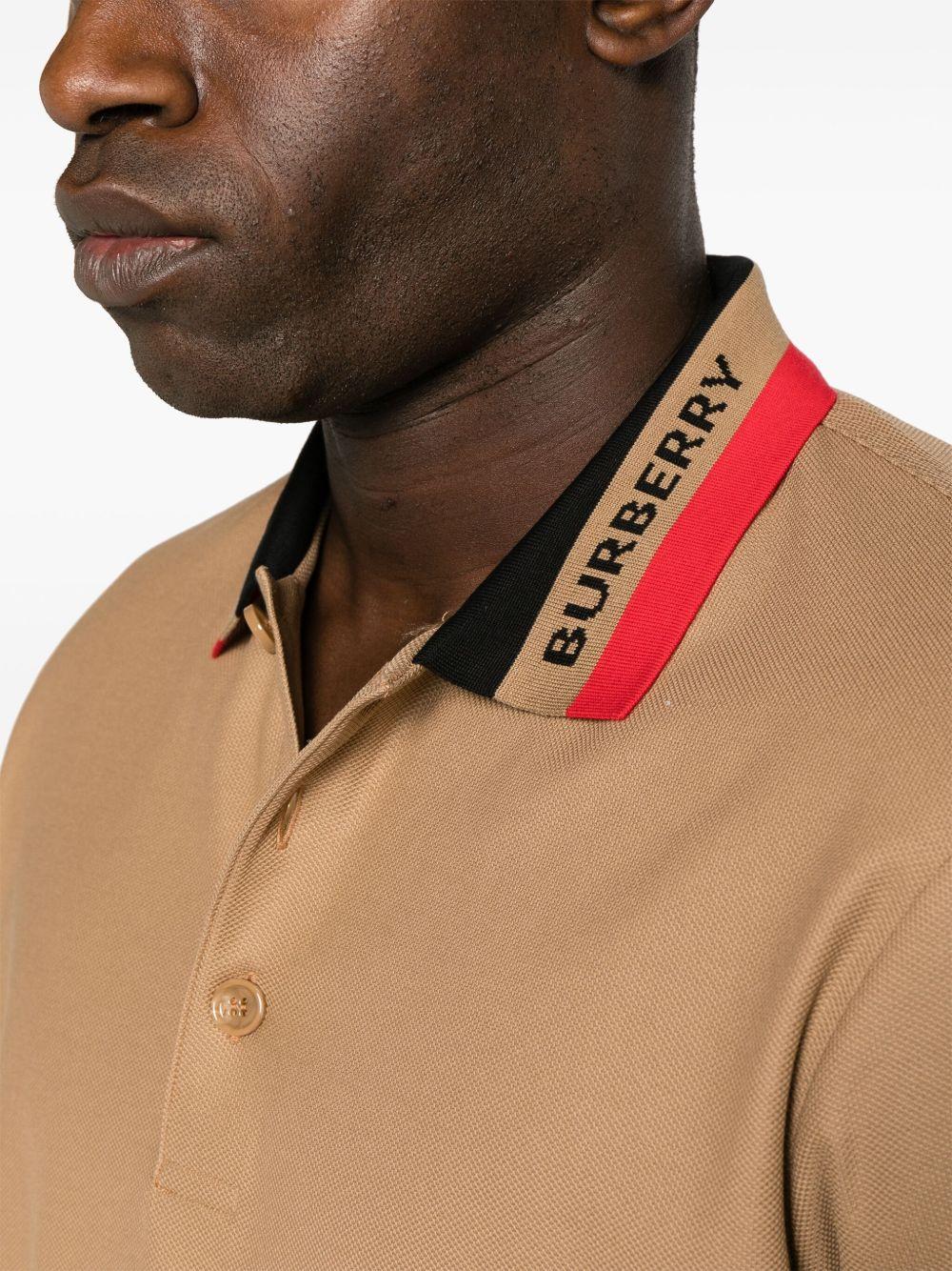 contrasting-collar cotton polo shirt Product Image