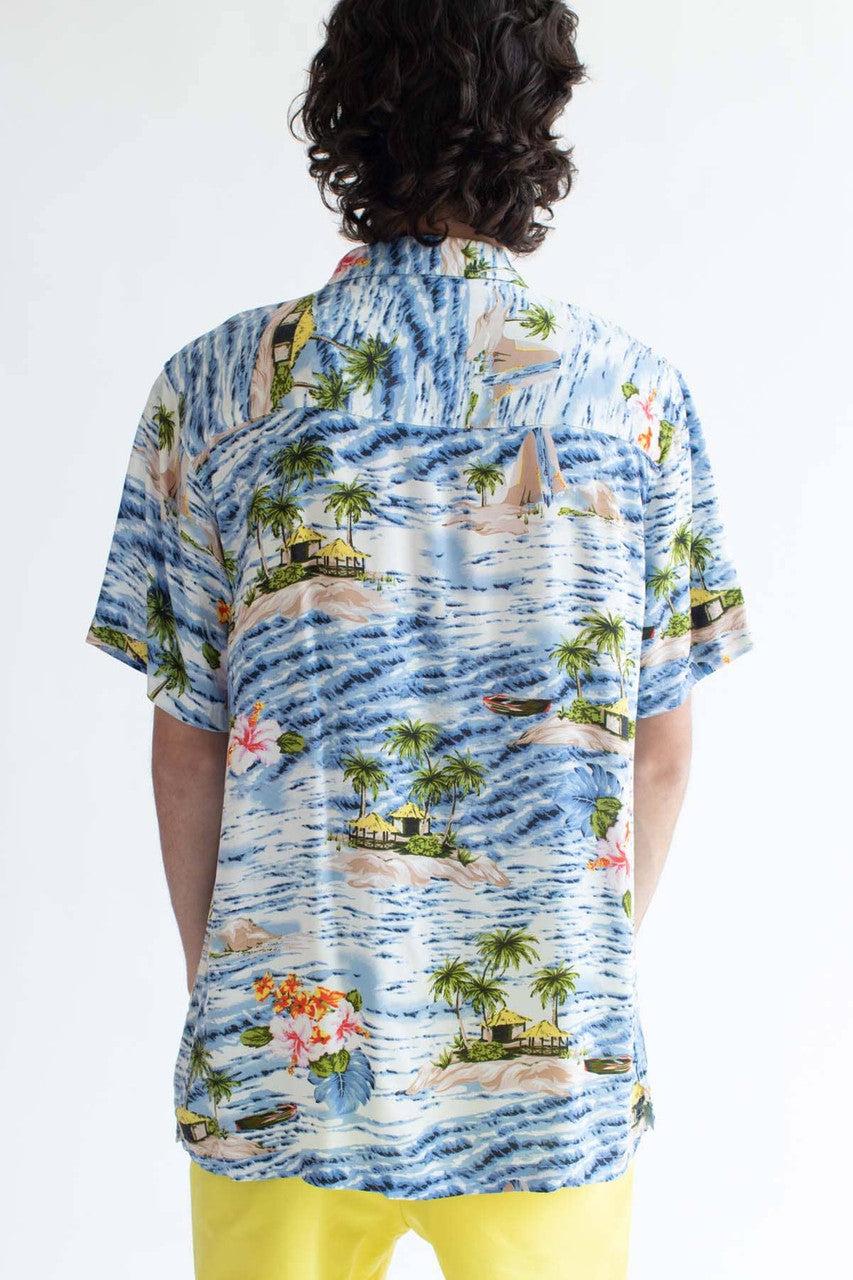 Blue Beach Hut Hawaiian Shirt Product Image