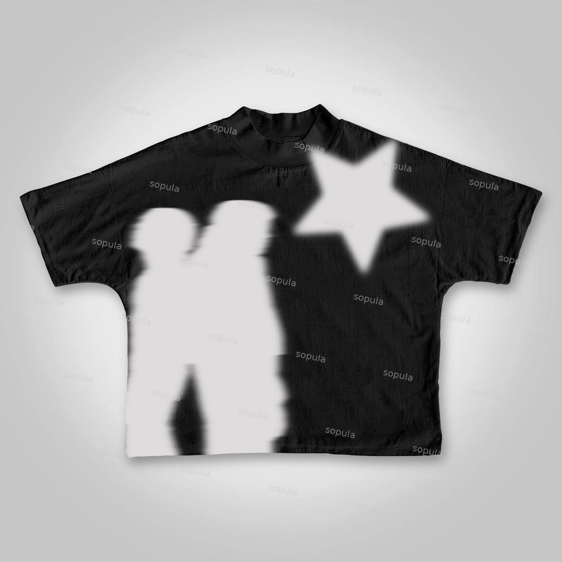 Sopula Virtual Shadow Graphic Cropped T-shirt Product Image