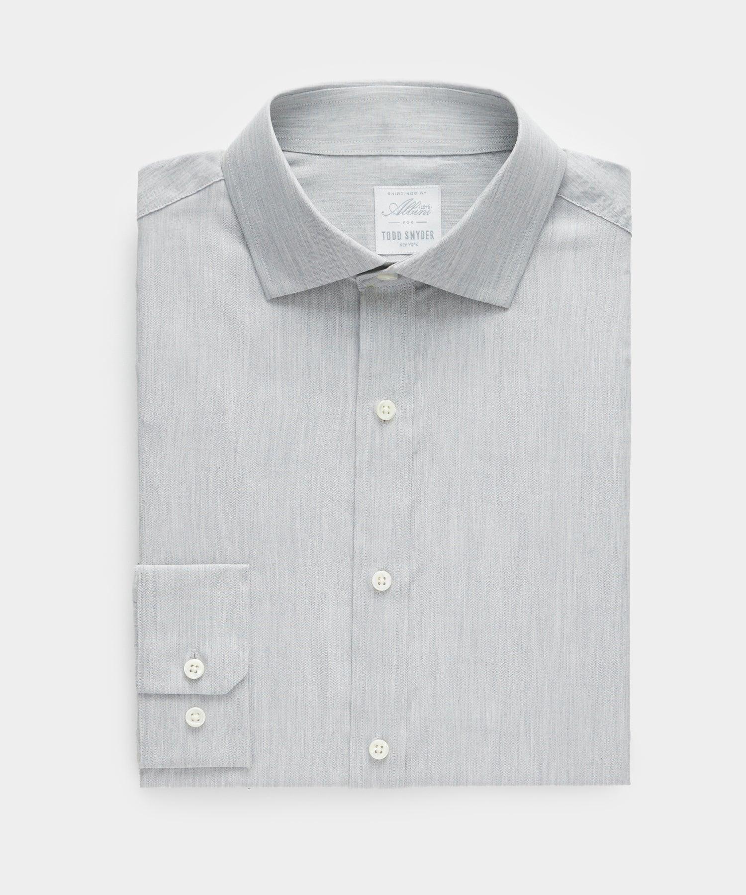 Flannel Spread Collar Dress Shirt Product Image