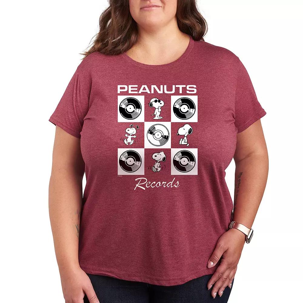 Plus Peanuts Snoopy Vinyl Grid Graphic Tee, Women's,  Product Image