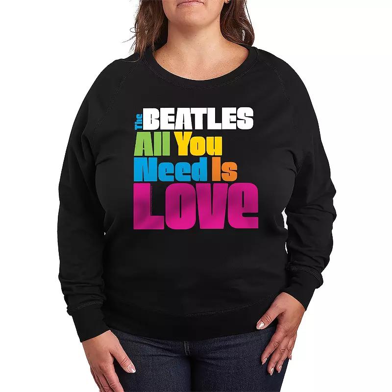 Plus Size The Beatles All You Need Is Love French Terry Long Sleeve Tee, Womens Product Image