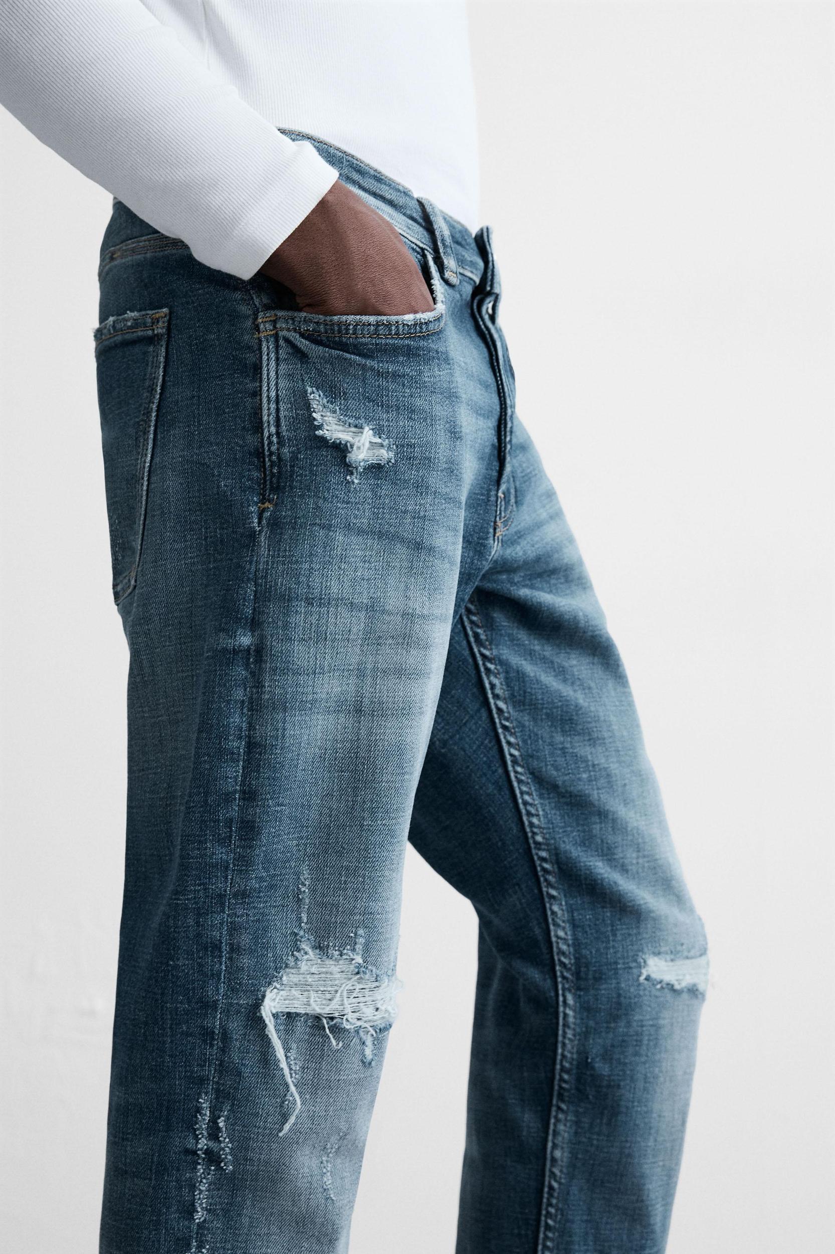 RIPPED SKINNY FIT JEANS Product Image