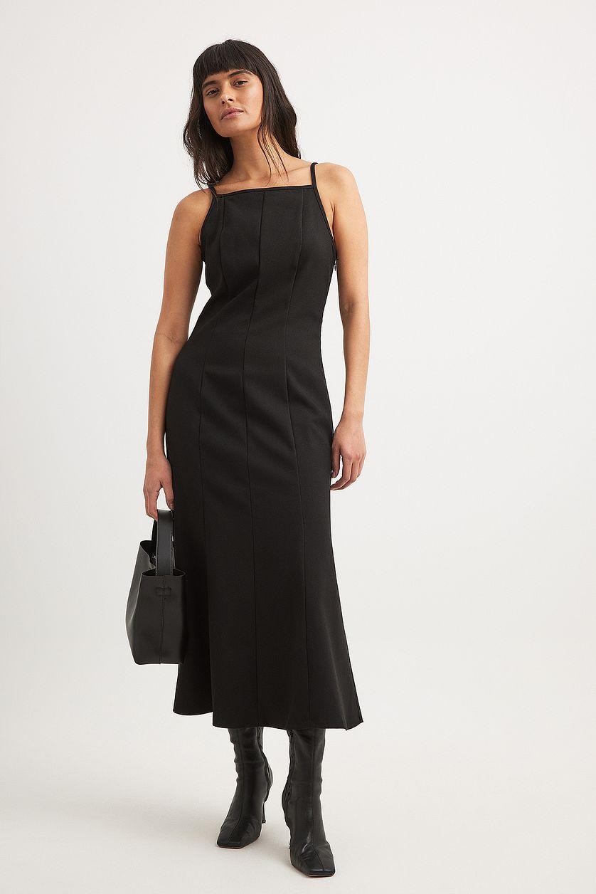 Deep Back Tie Detail Midi Dress Product Image