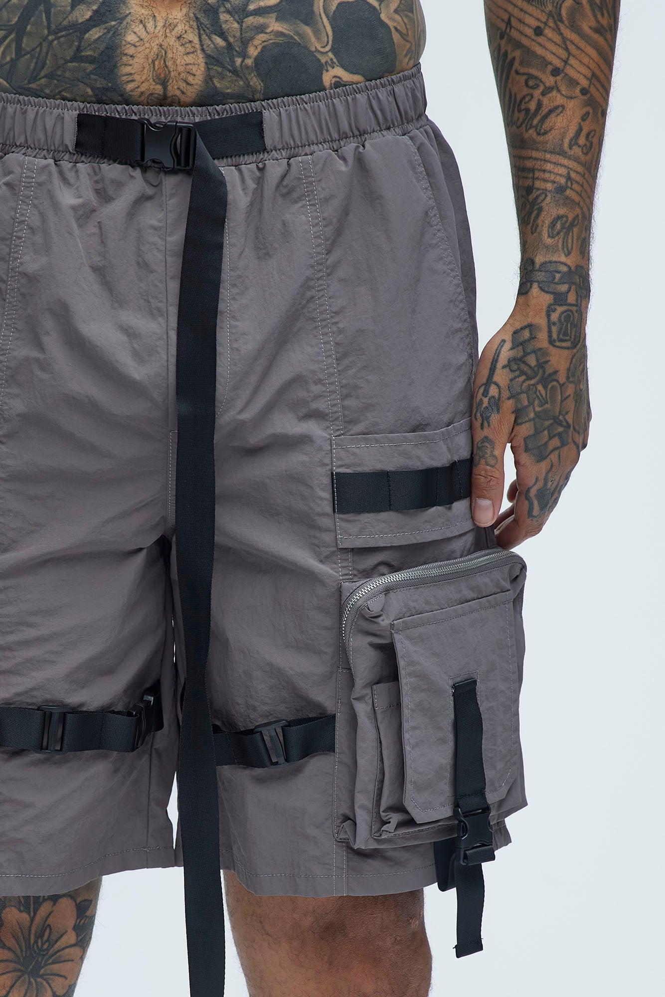 Jaxon Utility Cargo Nylon Shorts - Grey Product Image
