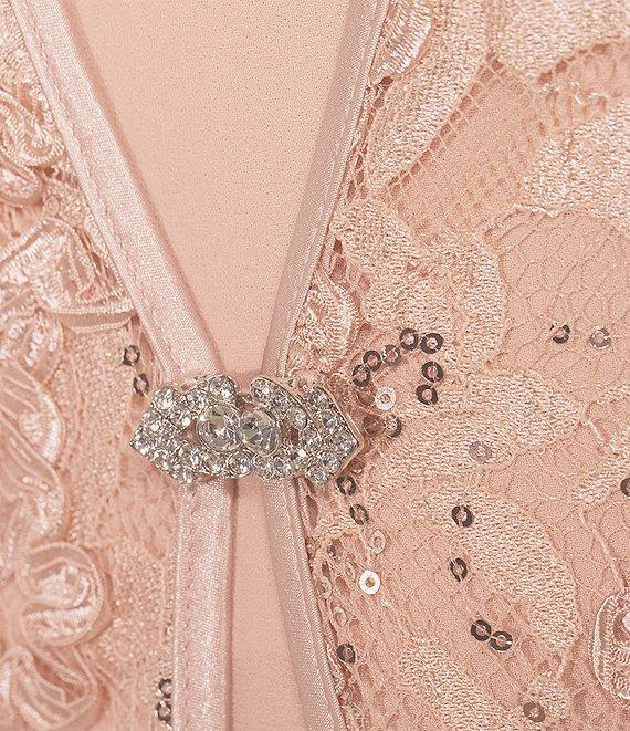 Jessica Howard 3/4 Sleeve Scoop Neck Soutache Mesh 2-Piece Jacket Dress Product Image