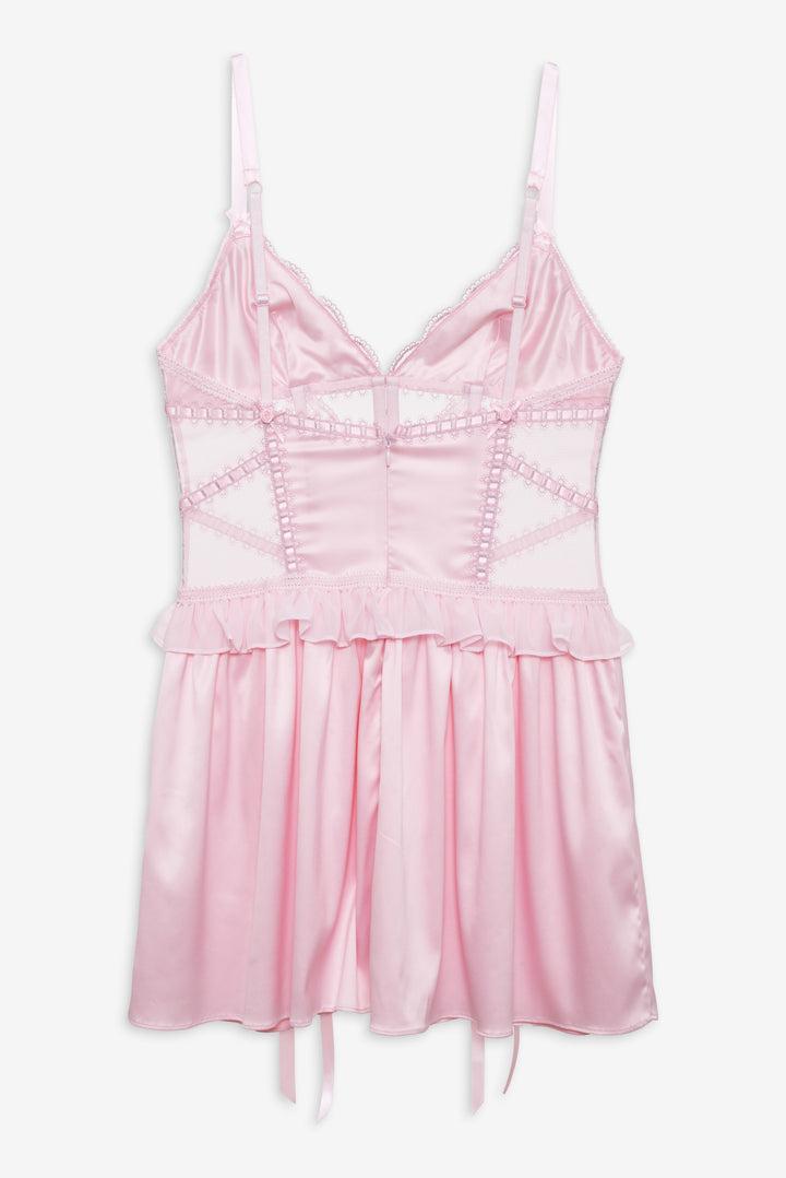 Ily Embroidered Slip Dress — Pink Product Image