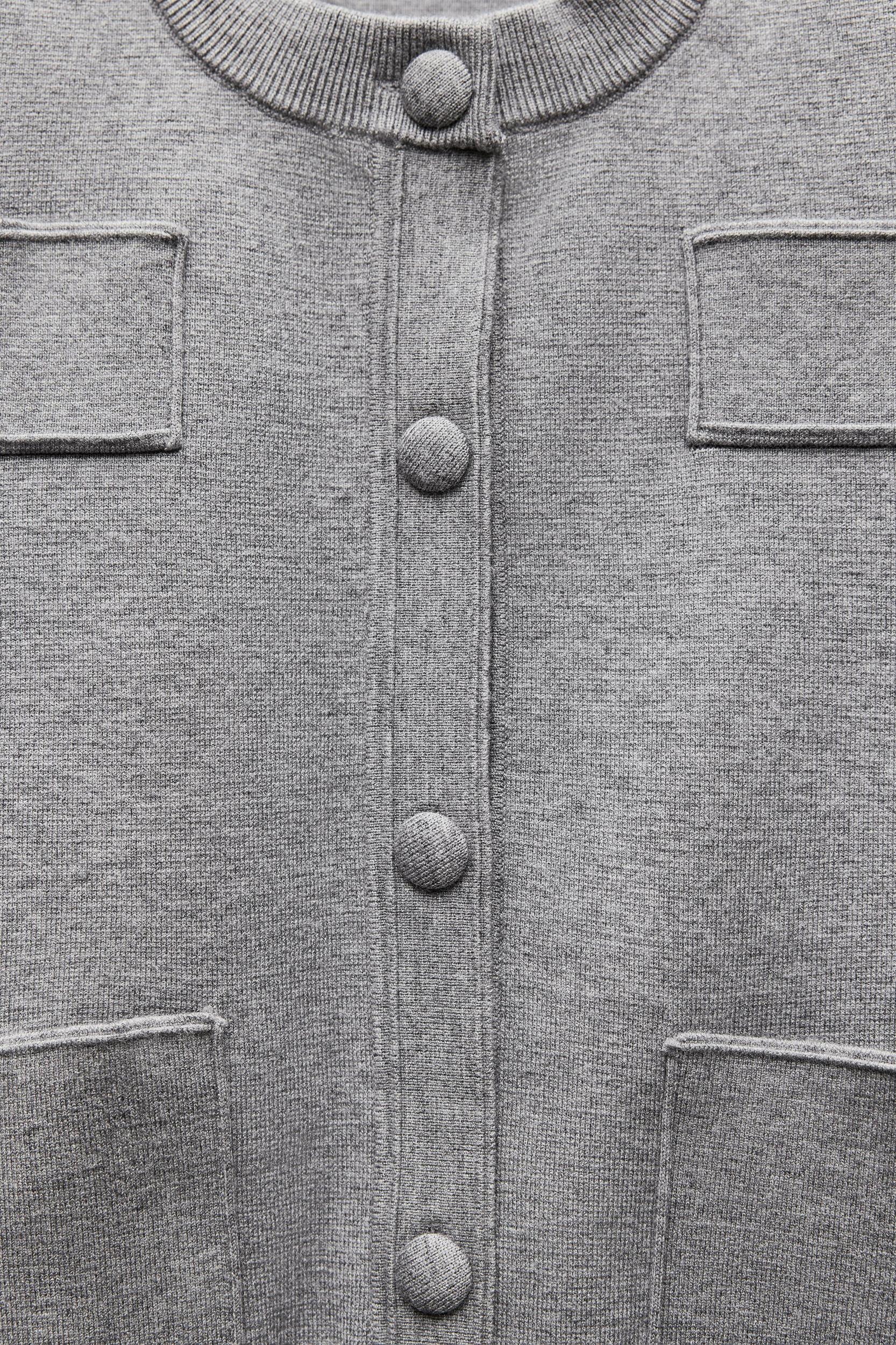 PLAIN KNIT SHOULDER PAD JACKET Product Image