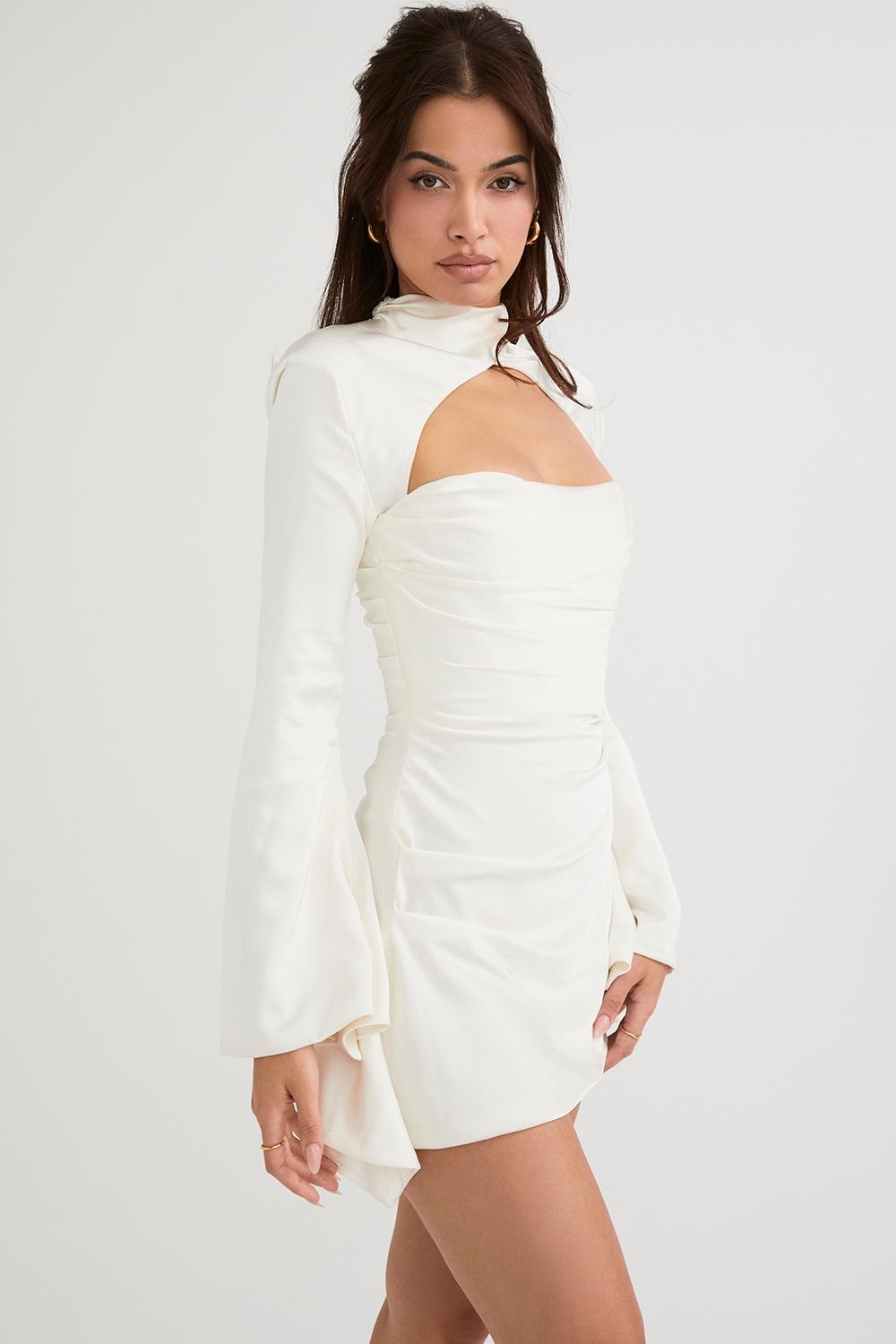 Toira  ivory draped corset dress - sale Product Image