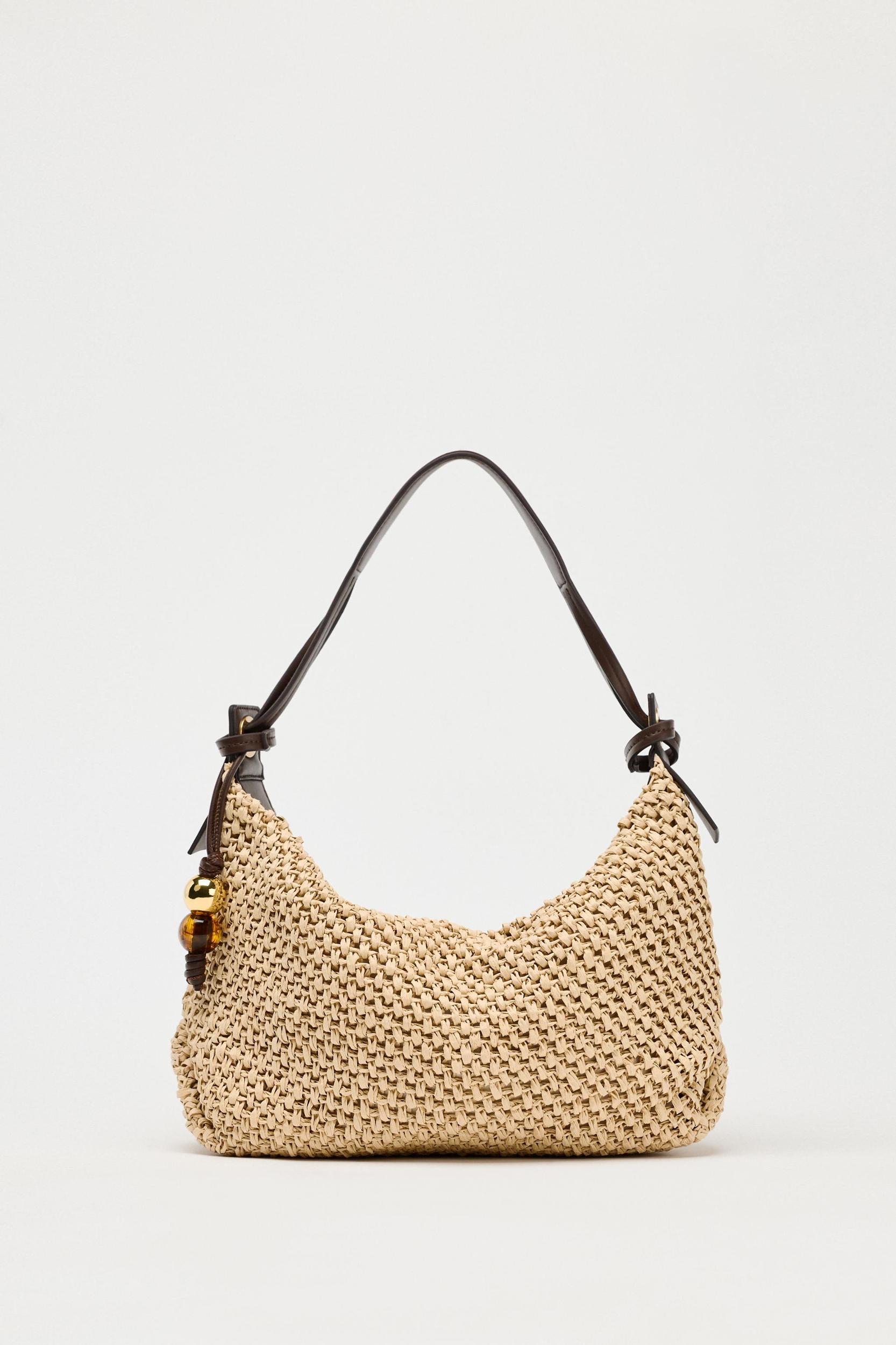 WOVEN SHOPPER BAG WITH CHARM Product Image