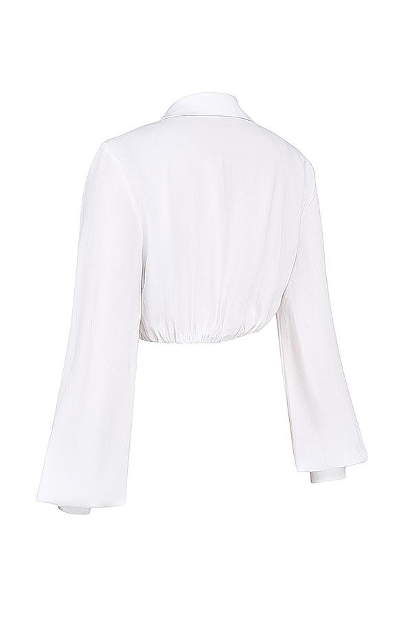 Palmer  white plunge blouson top - sale Product Image