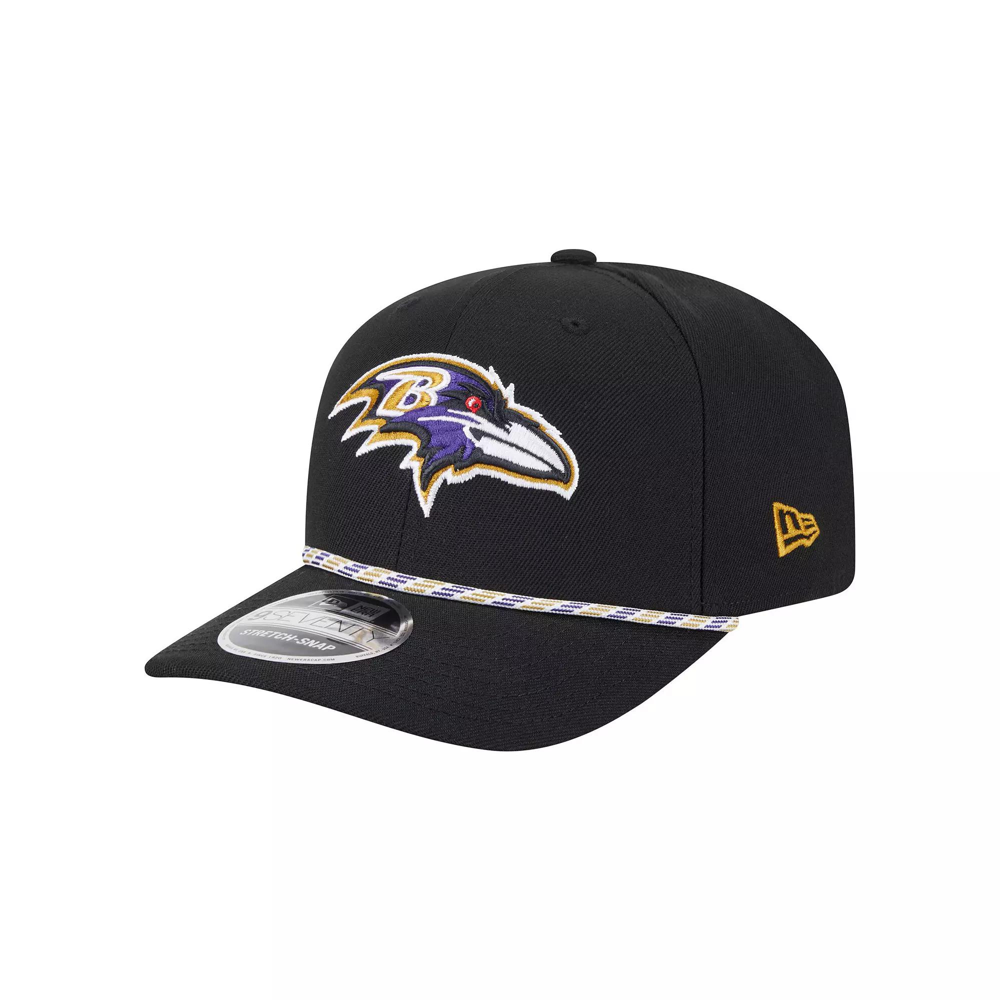 Men's New Era Black Baltimore Ravens Gameday Multi Rope 9SEVENTY Stretch-Snap Hat Product Image