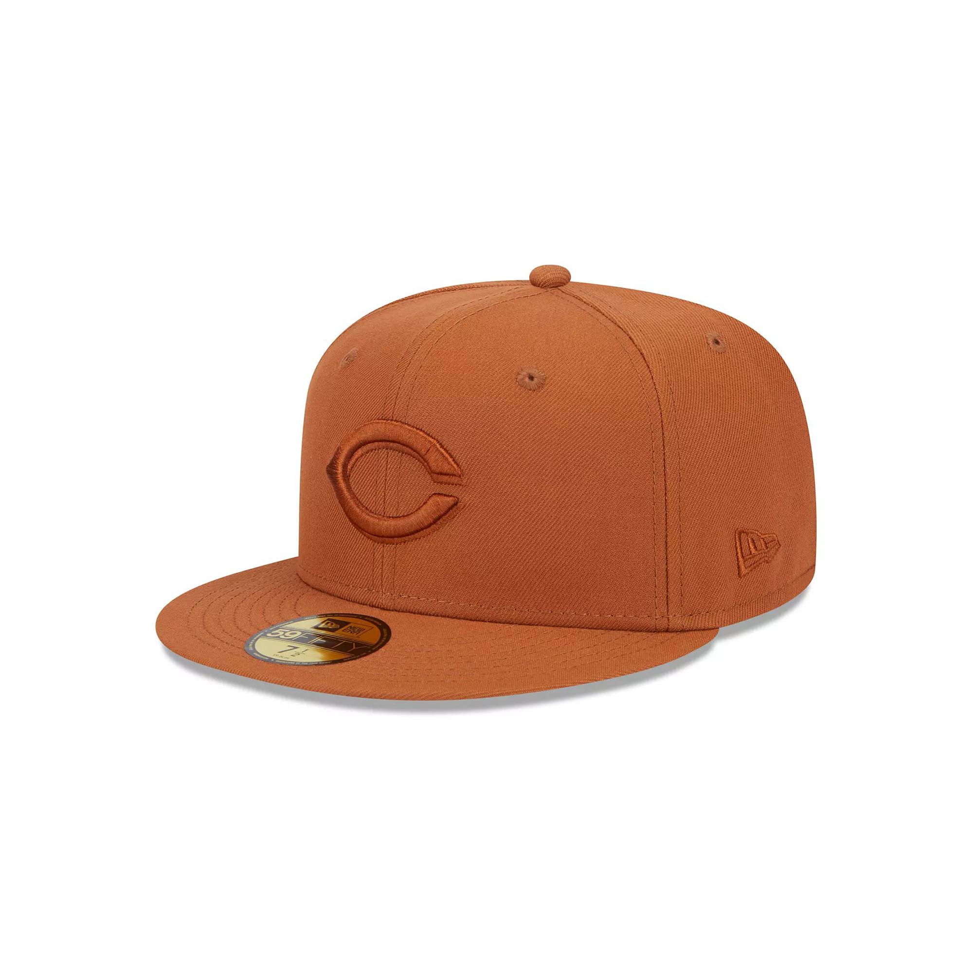 Men's New Era Brown Cincinnati Reds Spring Color 59FIFTY Fitted Hat, Size: 7 1/8, Red Brown Product Image