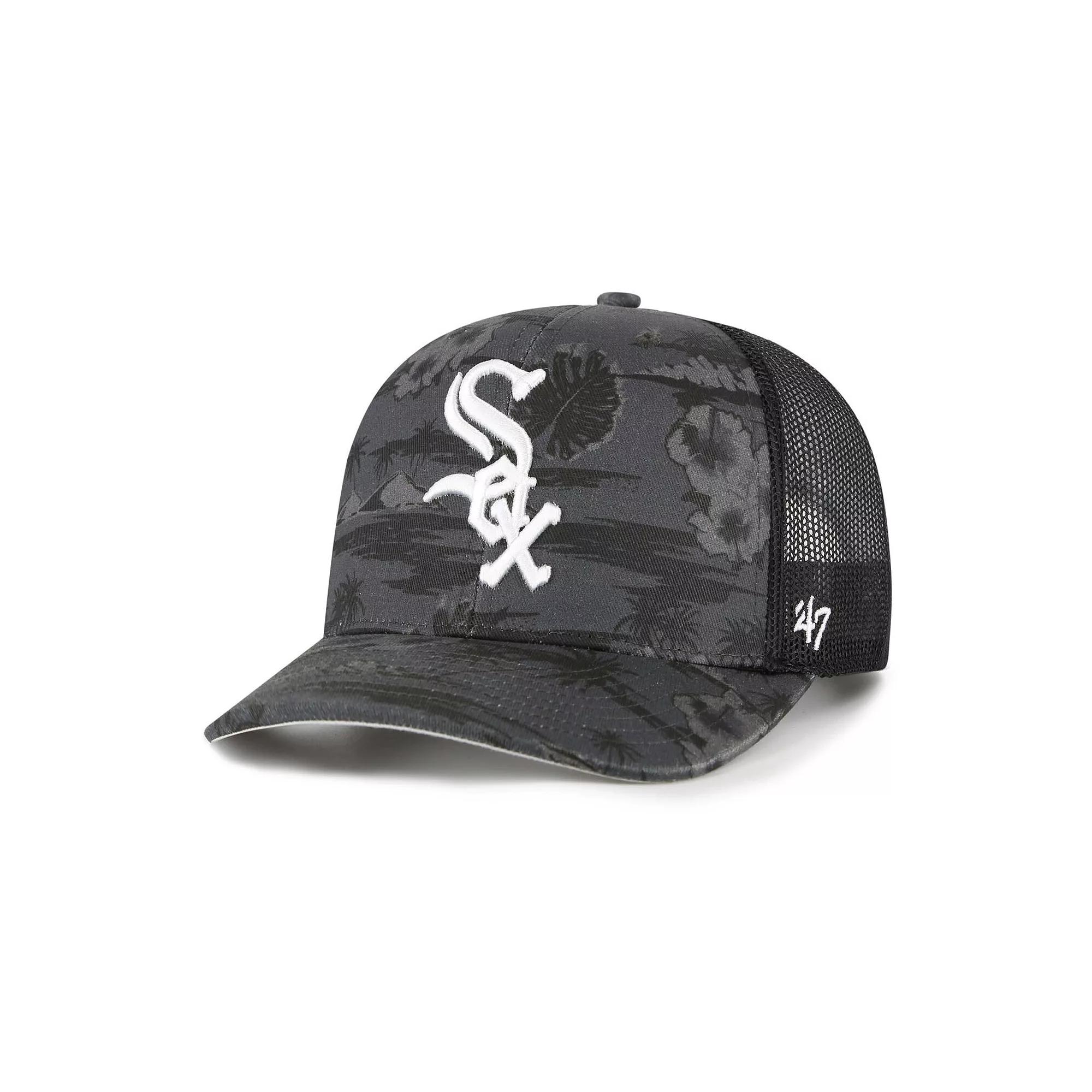 Men's '47 Black Chicago White Sox Fiji Trucker Adjustable Hat Product Image